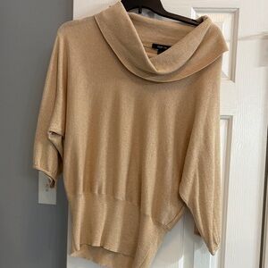 Style & Co. light gold metallic Cowl Neck Sweater